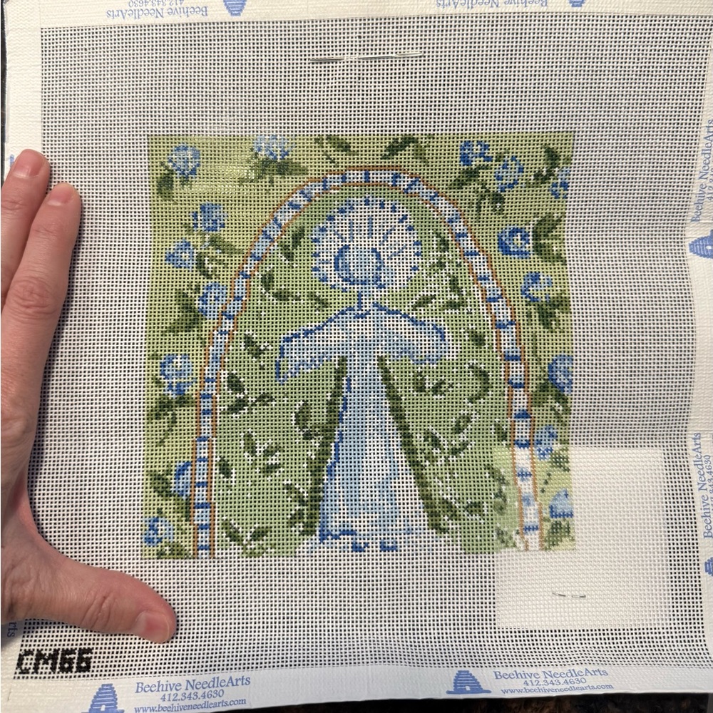 Camilla Moss Designs “Blue Flower Angel” Needlepoint Canvas
